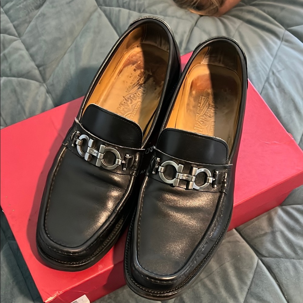 Men's Black Leather Loafers